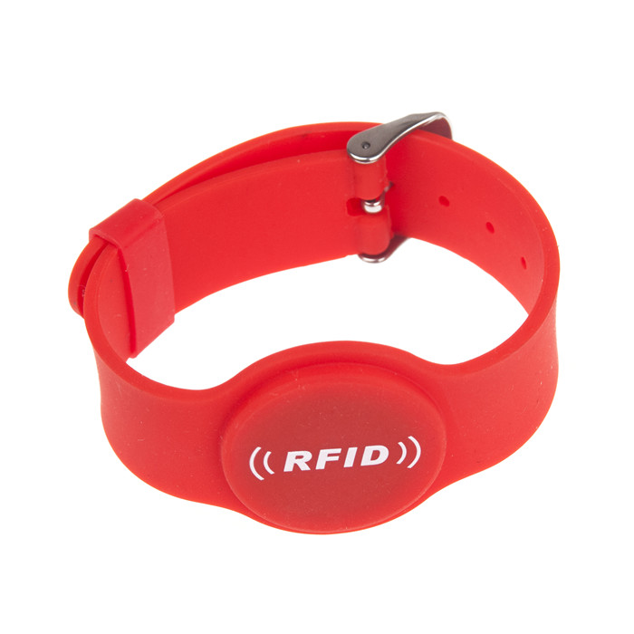 RFID 조정 가능한 금속 버클 실리콘 팔찌